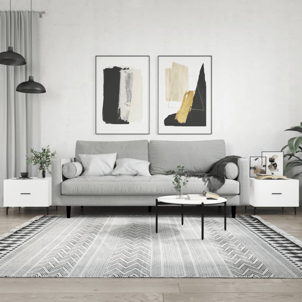 Stolići za kavu 2 kom sjajni bijeli 50x50x40 konstruirano drvo Bijela