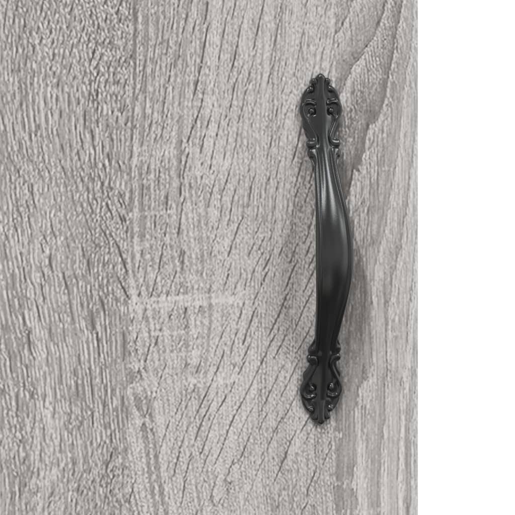 Visoka komoda siva boja hrasta 69,5x31x115 cm konstruirano drvo