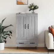 Visoka komoda siva boja hrasta 69,5x31x115 cm konstruirano drvo