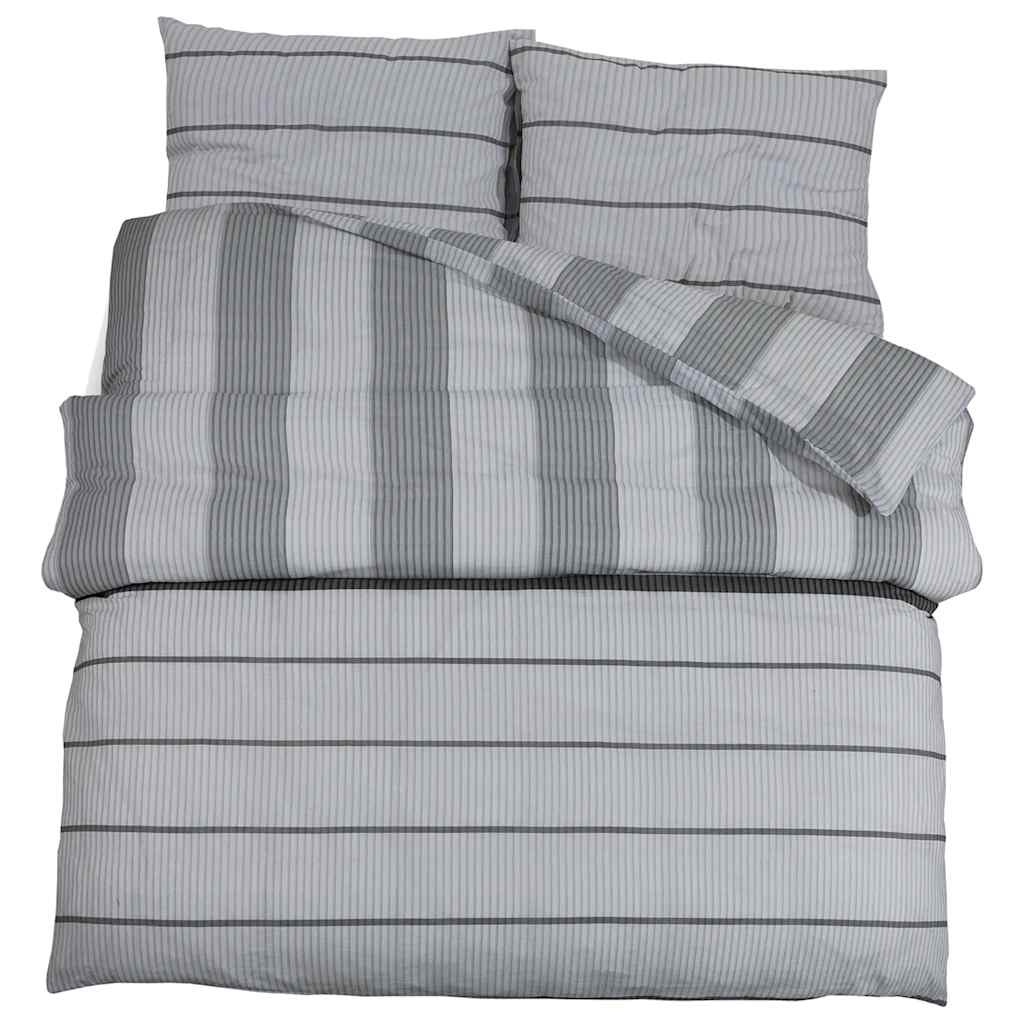 Set posteljine za poplun sivi 240x220 cm pamučni