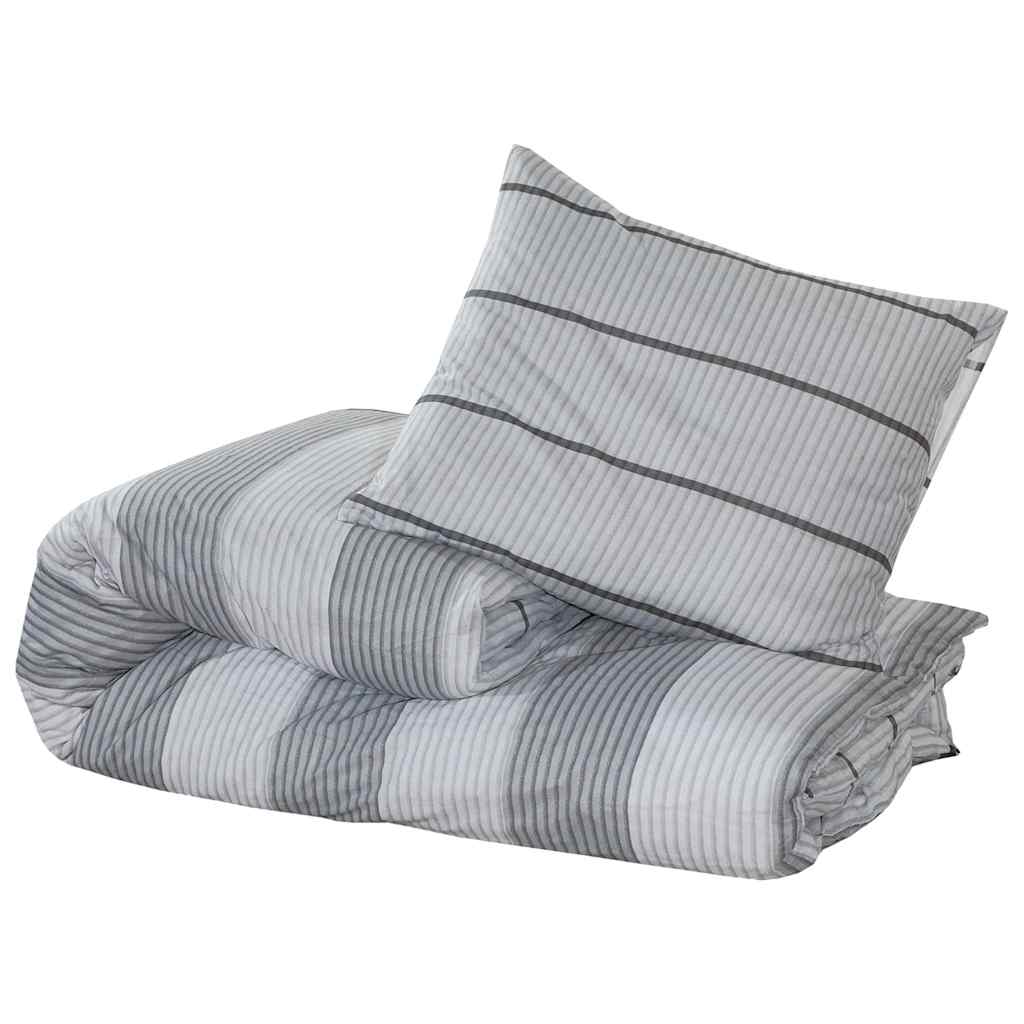 Set posteljine za poplun sivi 240x220 cm pamučni
