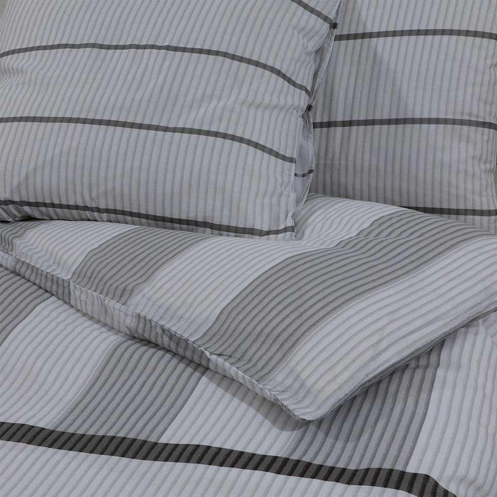 Set posteljine za poplun sivi 240x220 cm pamučni