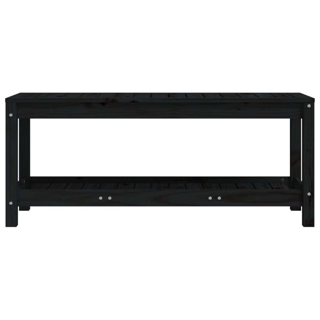 Vrtna klupa crna 108x35x45 cm od masivne borovine