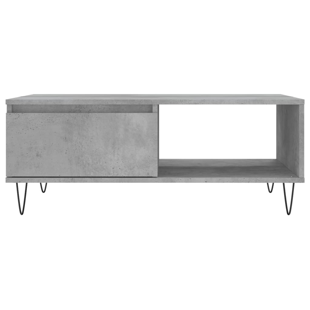 Stolić za kavu boja betona 90 x 60 x 35 cm konstruirano drvo Siva
