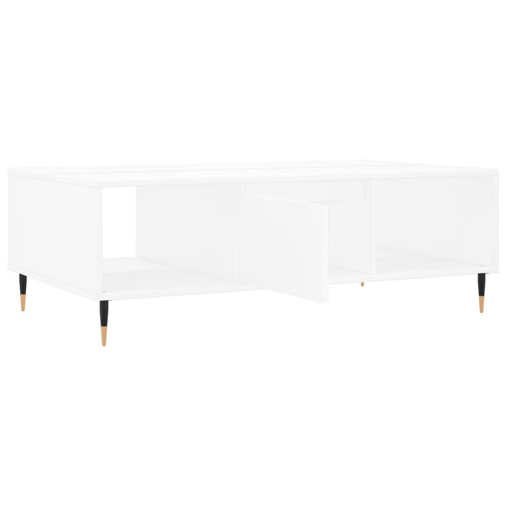 Stolić za kavu bijeli 104 x 60 x 35 cm od konstruiranog drva