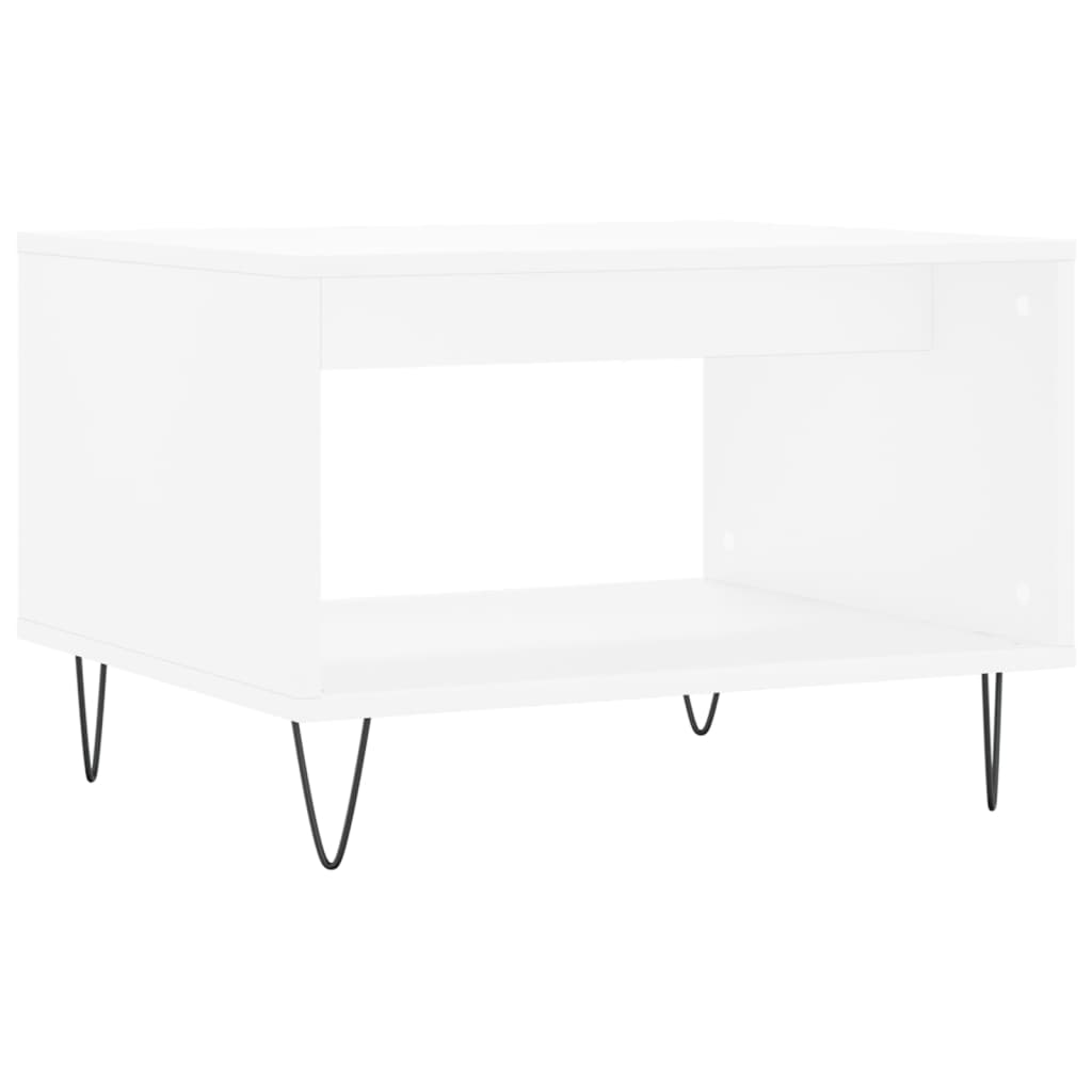 Stolić za kavu bijeli 60 x 50 x 40 cm od konstruiranog drva Bijela