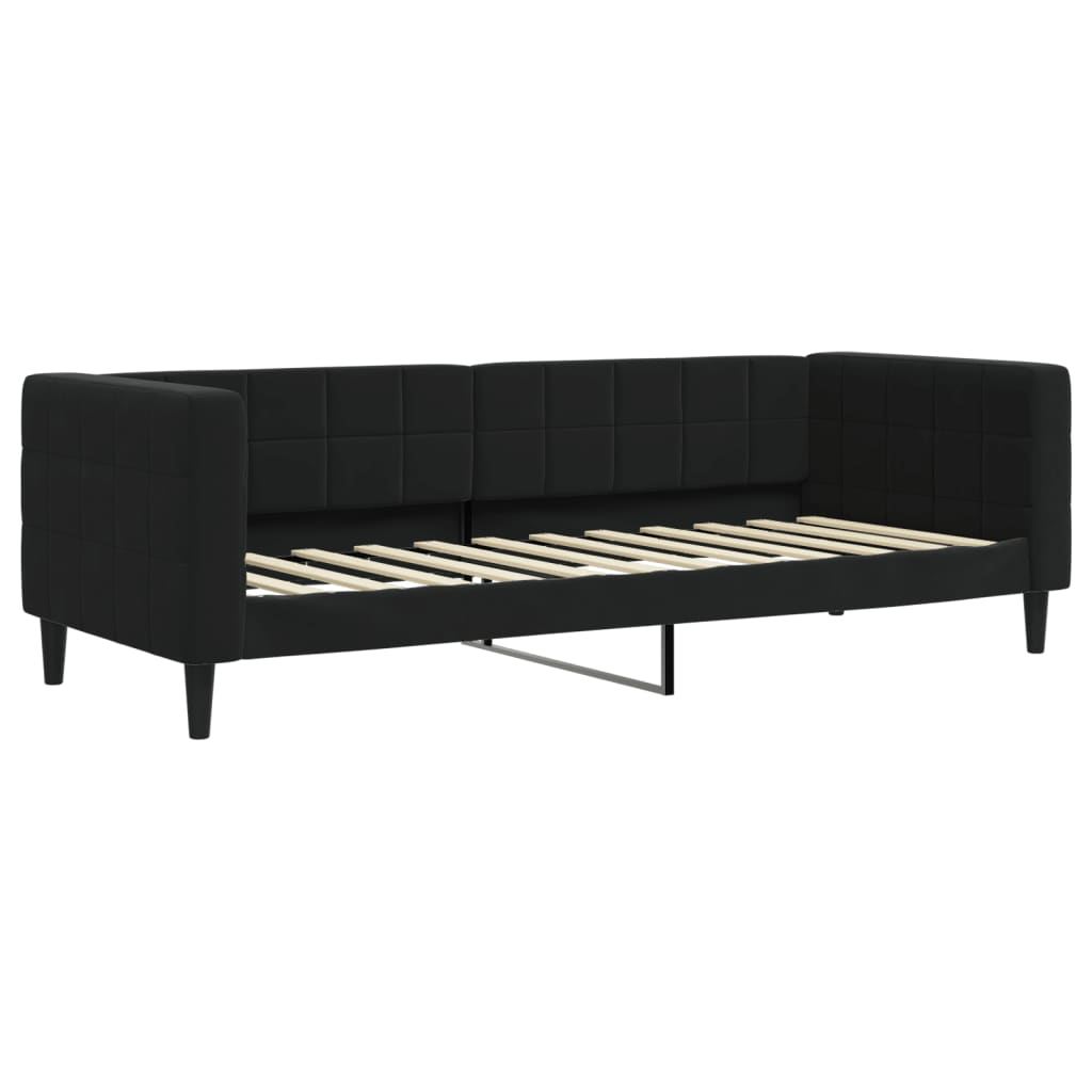 Dnevni krevet s madracem crni 80 x 200 cm baršunasti