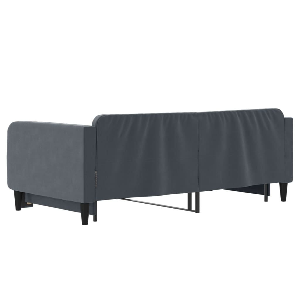 Dnevni krevet s pomoćnim ležajem bez madraca tamno siva 90x190 cm