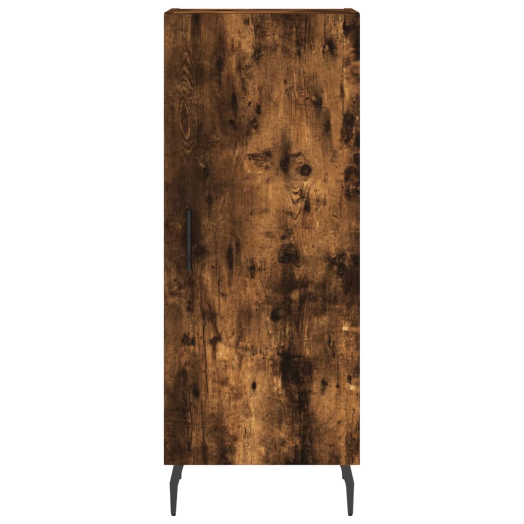 Visoka komoda dimljeni hrast 34,5x34x180cm konstruiranog drva Smeđa