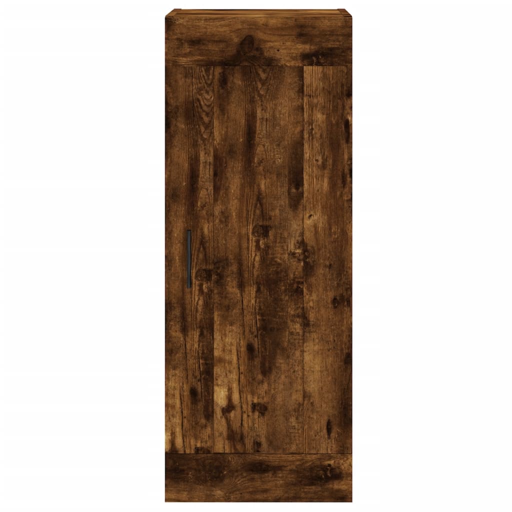 Visoka komoda dimljeni hrast 34,5x34x180cm konstruiranog drva Smeđa