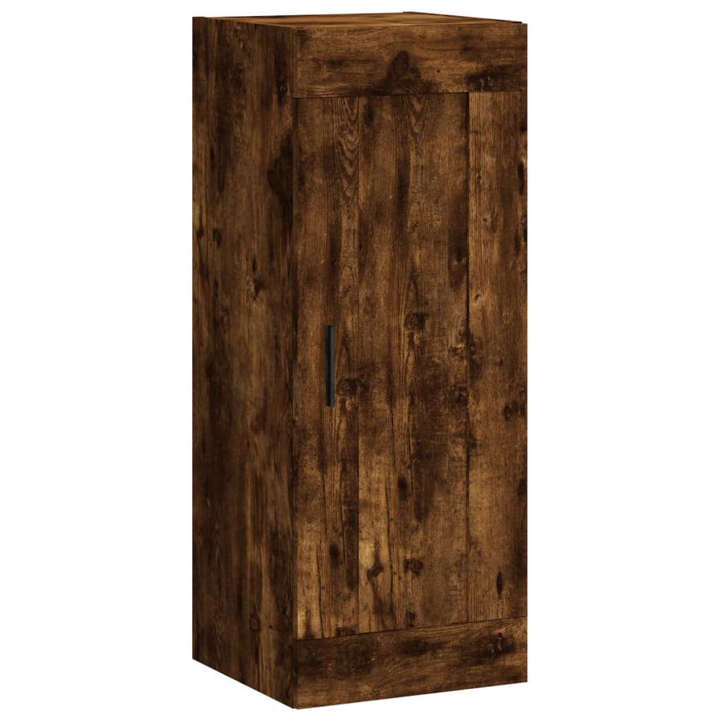 Visoka komoda dimljeni hrast 34,5x34x180cm konstruiranog drva Smeđa