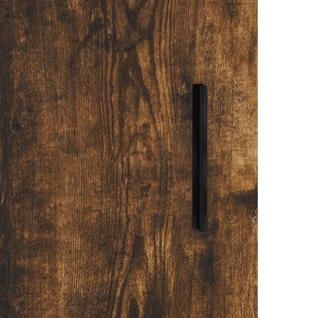 Visoka komoda dimljeni hrast 34,5x34x180cm konstruiranog drva Smeđa