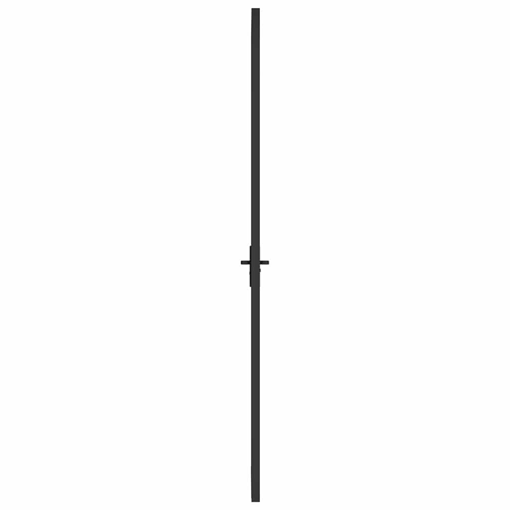 Unutarnja vrata 83 x 201,5 cm crna od mat stakla i aluminija