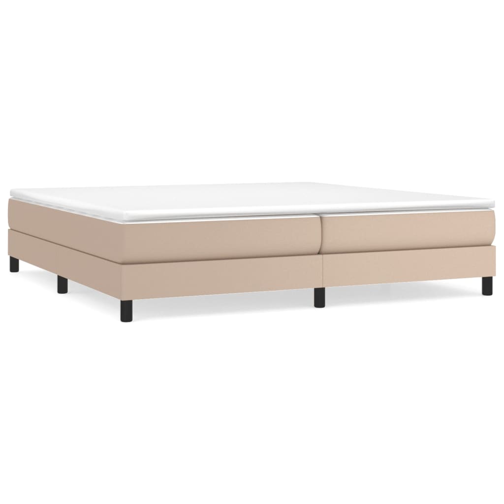 Krevet box spring s madracem cappuccino 200x200cm umjetna koža