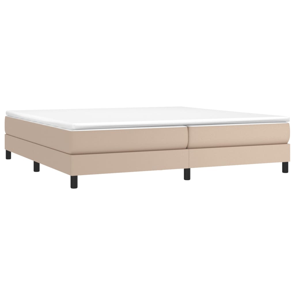 Krevet box spring s madracem cappuccino 200x200cm umjetna koža