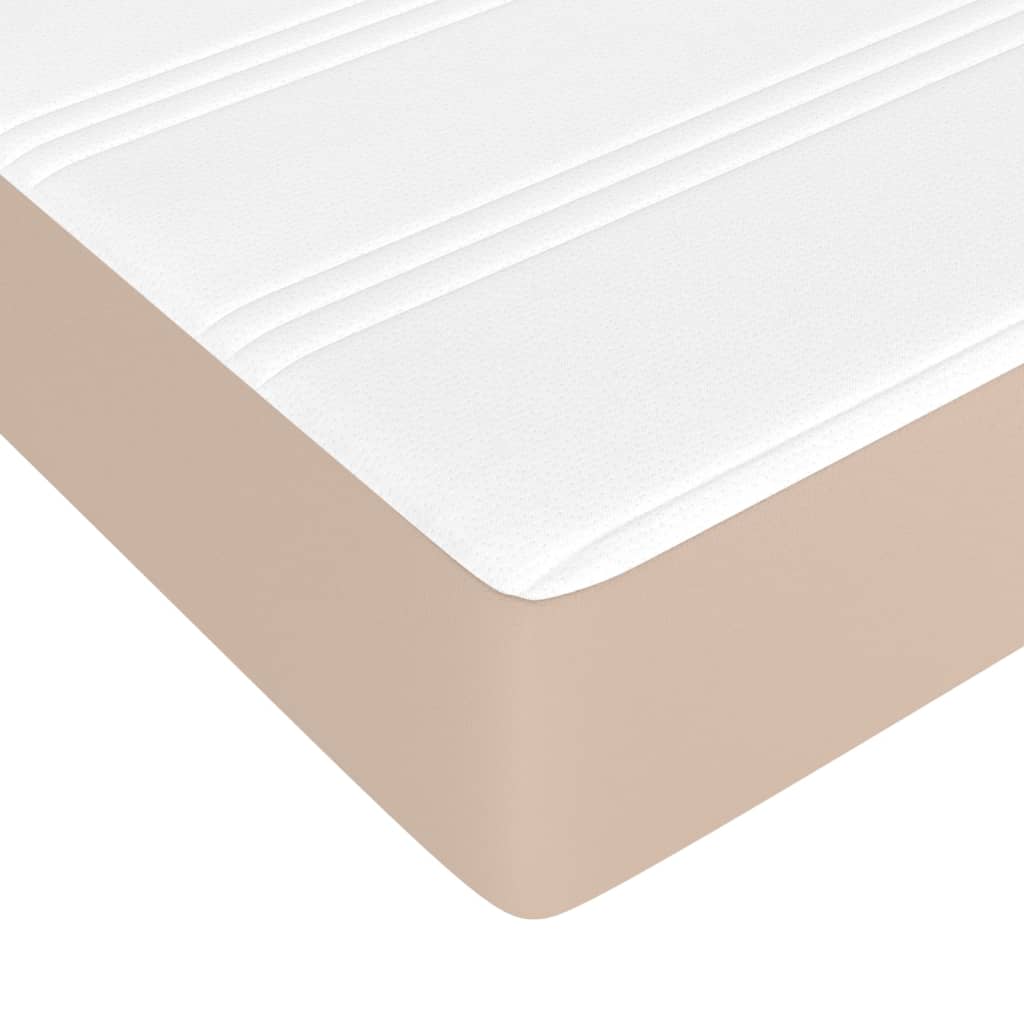 Krevet box spring s madracem cappuccino 200x200cm umjetna koža