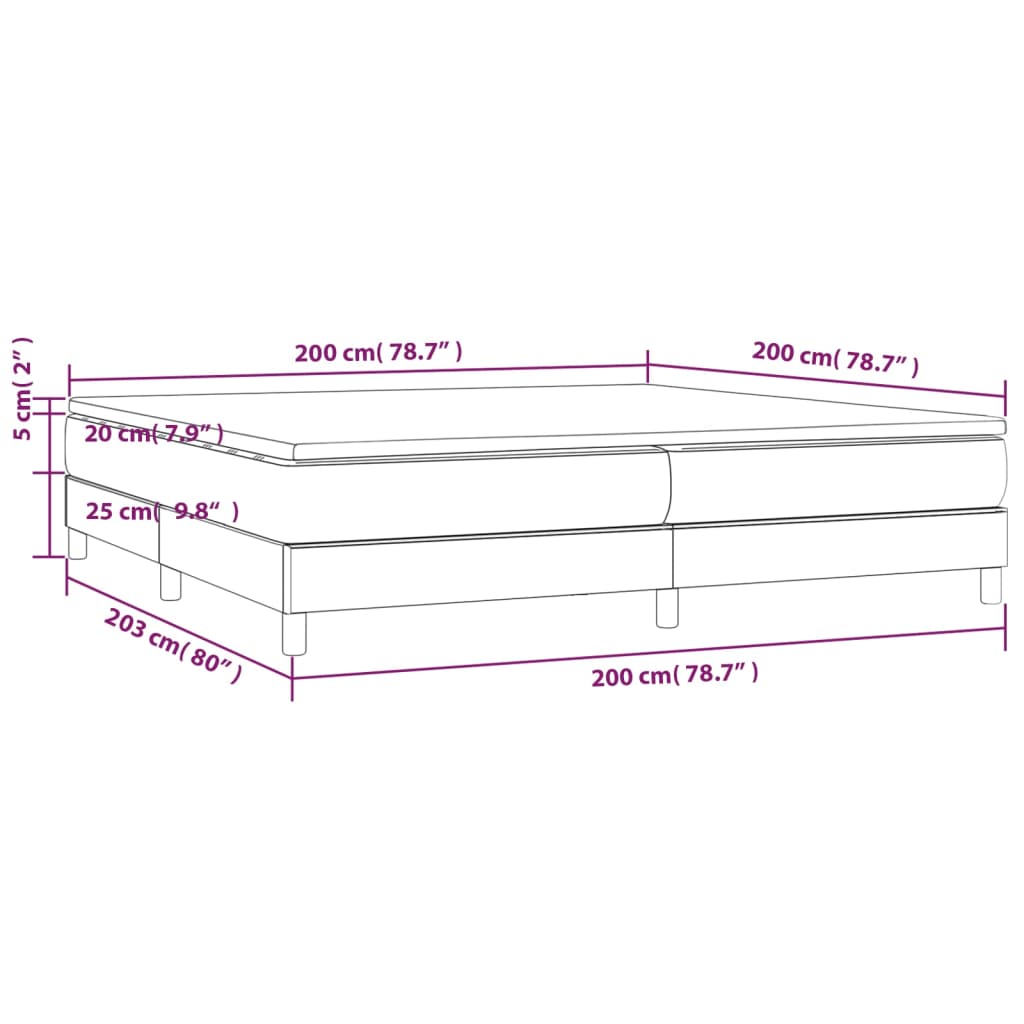 Krevet box spring s madracem cappuccino 200x200cm umjetna koža