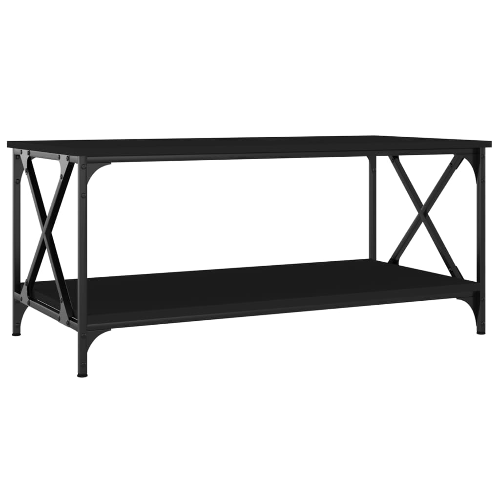 Stolić za kavu crni 100x50x45 cm konstruirano drvo i željezo