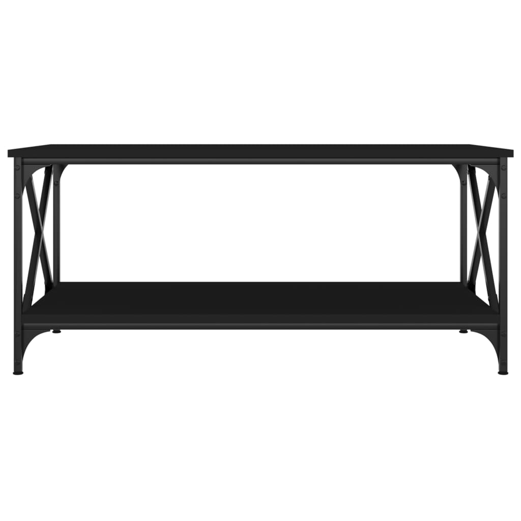 Stolić za kavu crni 100x50x45 cm konstruirano drvo i željezo