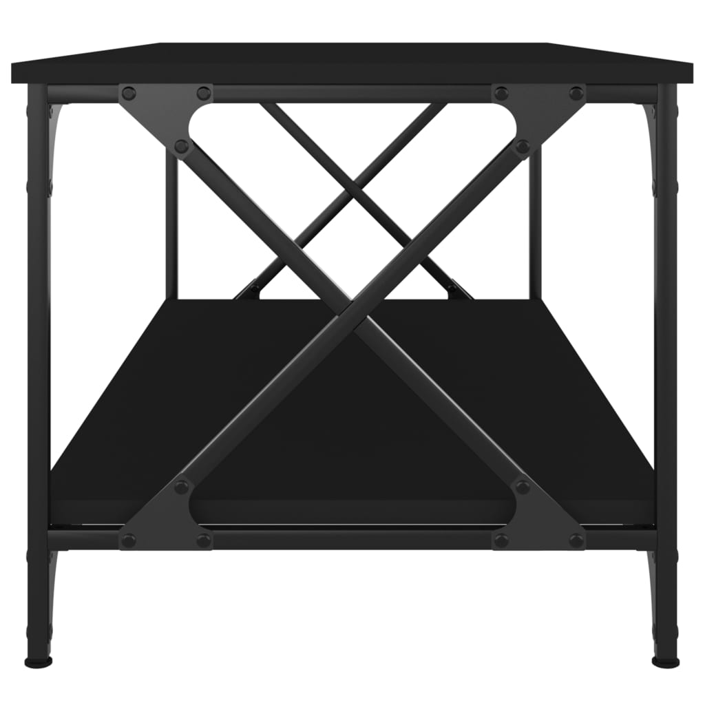 Stolić za kavu crni 100x50x45 cm konstruirano drvo i željezo