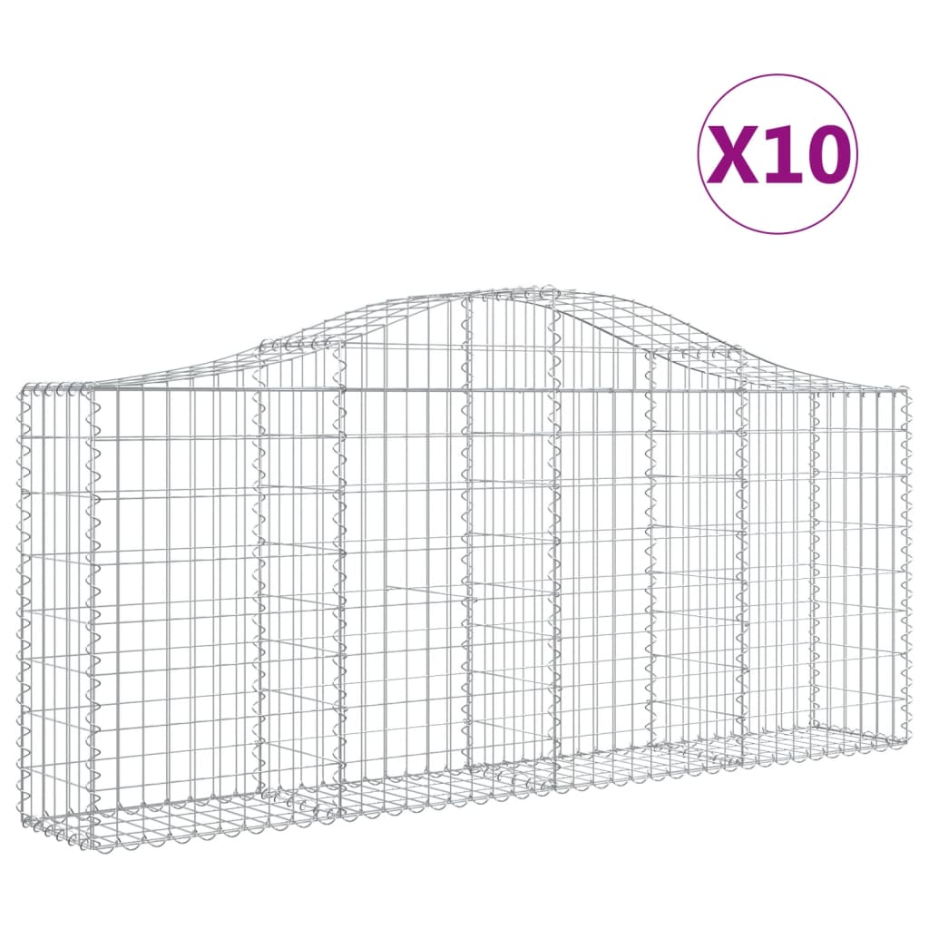 Lučne gabionske košare 10 kom 200x30x80/100cm pocinčano željezo