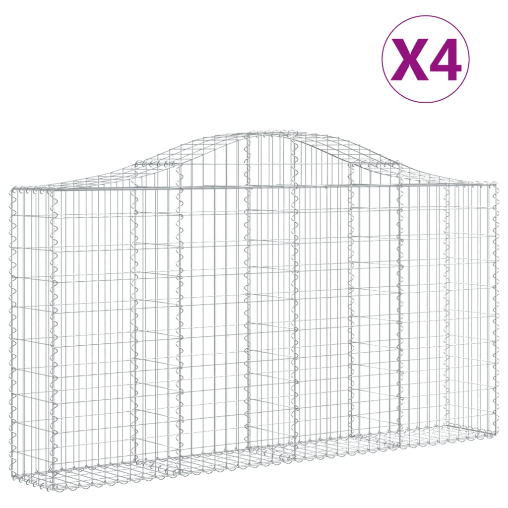 Lučne gabionske košare 4 kom 200x30x100/120cm pocinčano željezo