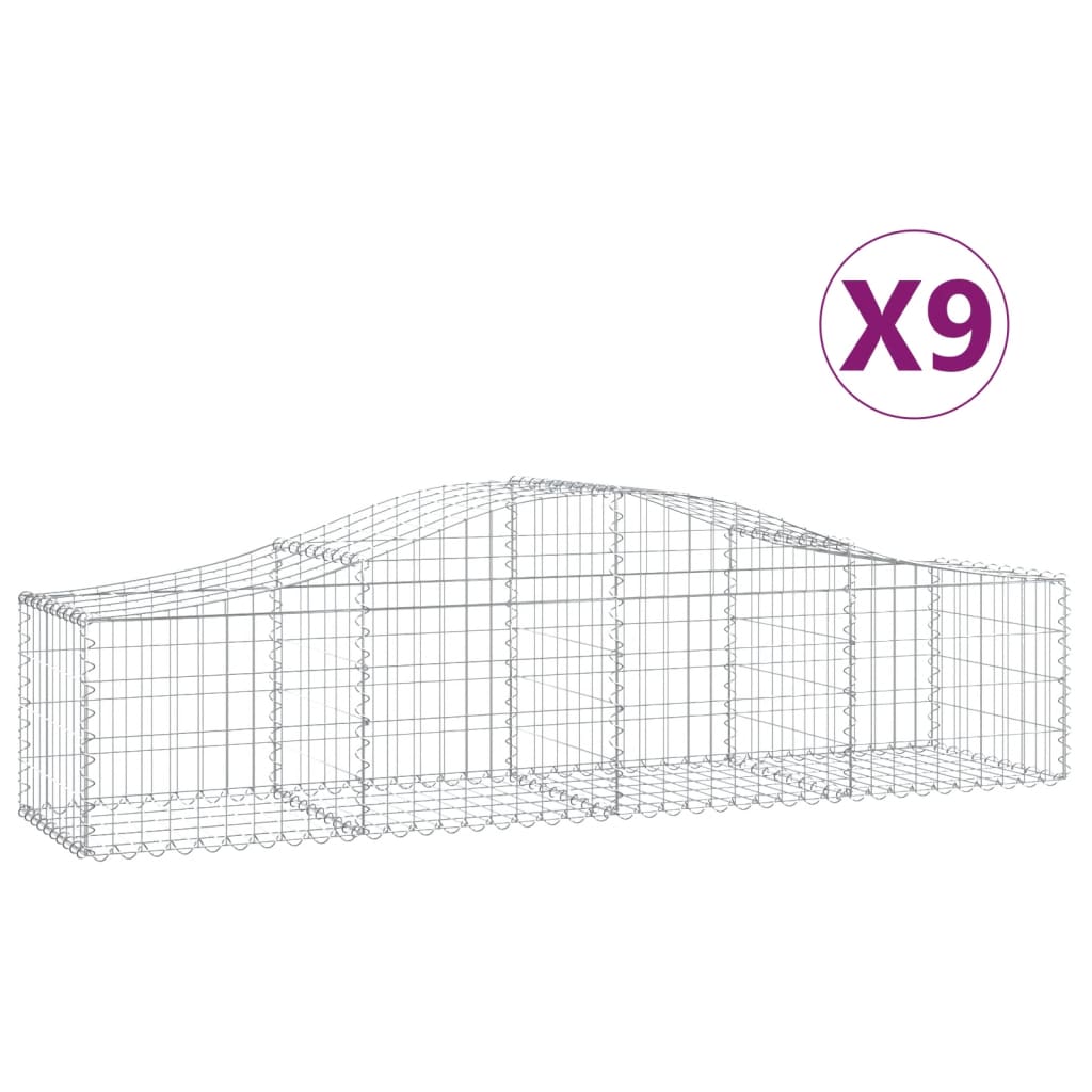 Lučne gabionske košare 9 kom 200x50x40/60 cm pocinčano željezo