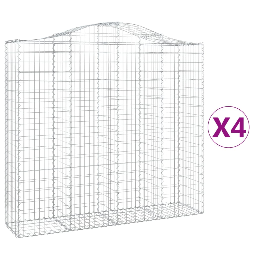 Lučne gabionske košare 4 kom 200x50x180/200cm pocinčano željezo