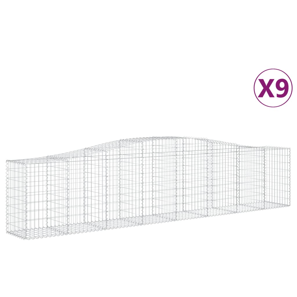 Lučne gabionske košare 9 kom 400x50x80/100 cm pocinčano željezo