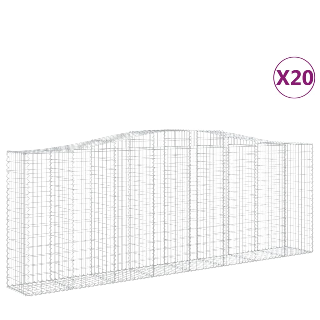 Lučne gabionske košare 20 kom 400 x 50 x 140/160 cm željezne