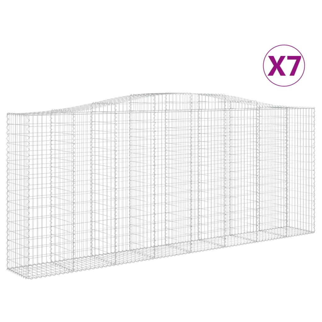 Lučne gabionske košare 7 kom 400x50x160/180cm pocinčano željezo