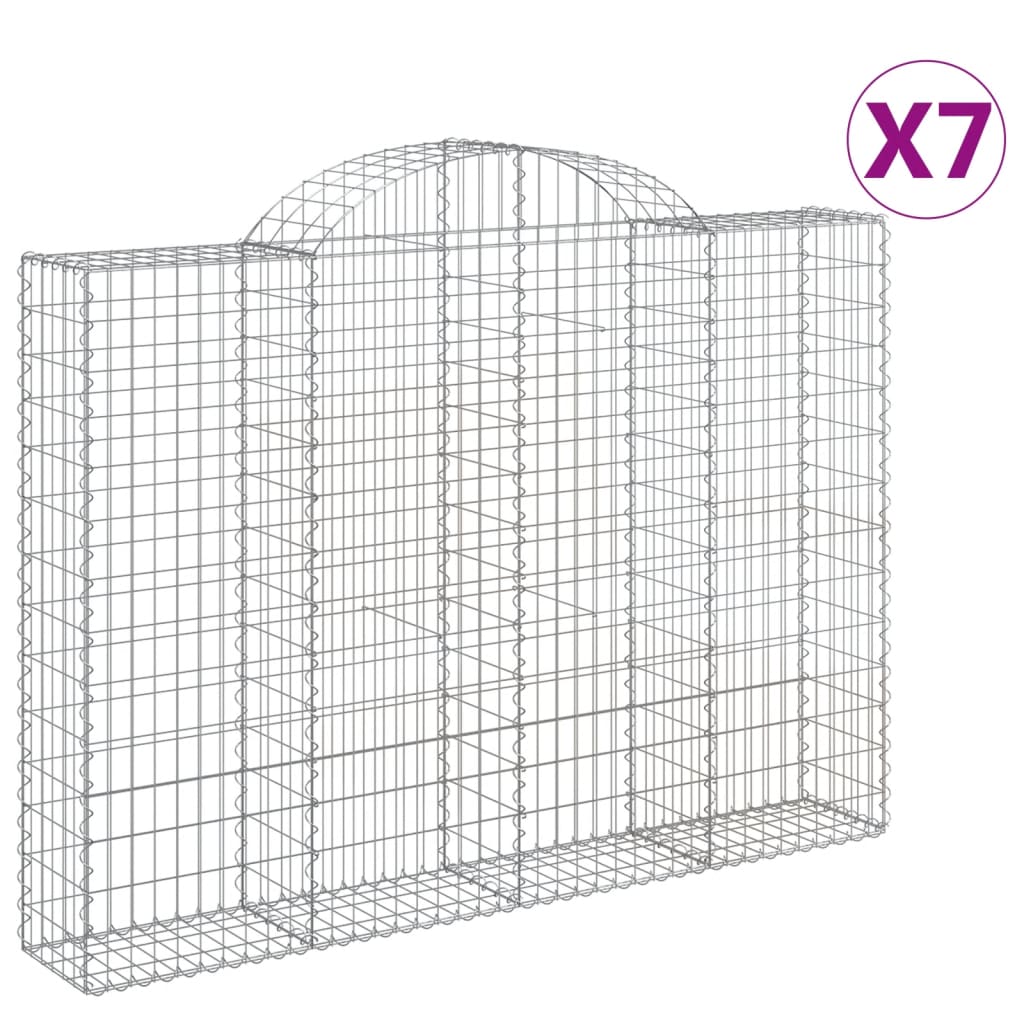 Lučne gabionske košare 7 kom 200x30x40/60 cm pocinčano željezo Srebrna 200 x 30 x 140/160 cm