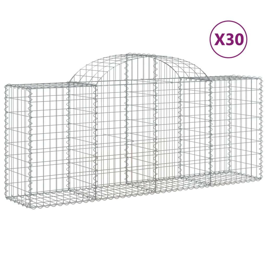 Lučne gabionske košare 30 kom 200x50x80/100cm pocinčano željezo