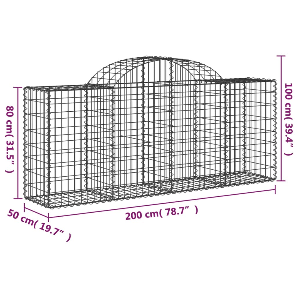 Lučne gabionske košare 30 kom 200x50x80/100cm pocinčano željezo