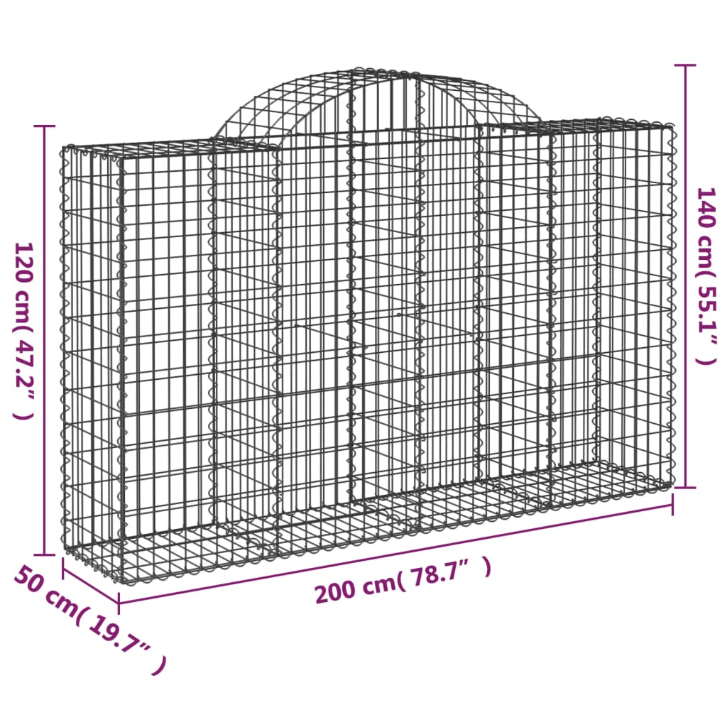 Lučne gabionske košare 10kom 200x50x120/140cm pocinčano željezo