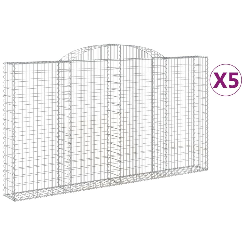 Lučne gabionske košare 5 kom 300x30x160/180cm pocinčano željezo