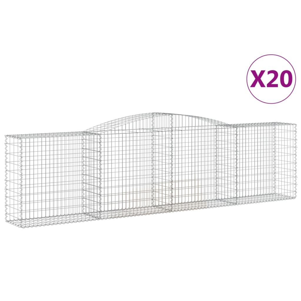 Lučne gabionske košare 20kom 400x50x100/120cm pocinčano željezo