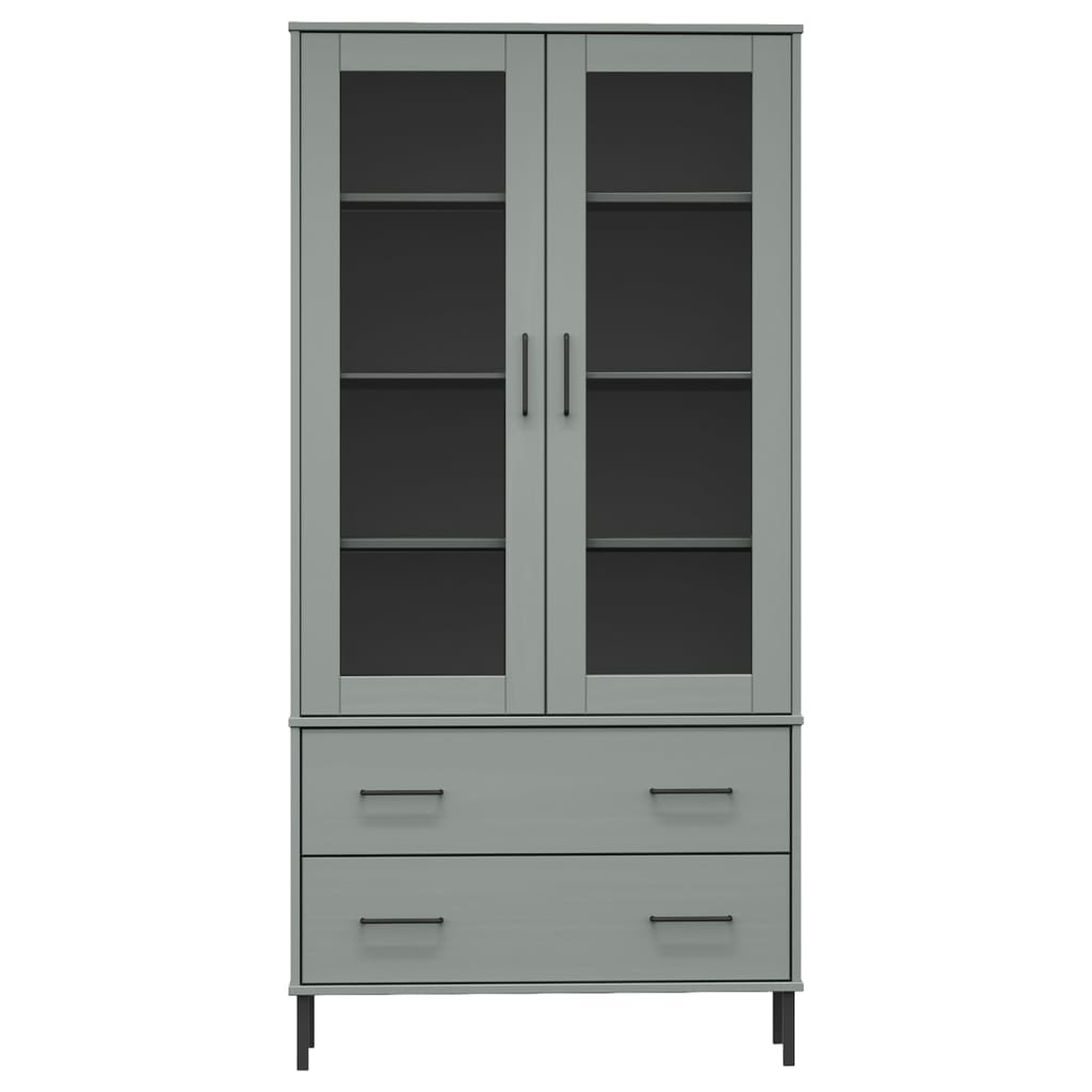 Regal za knjige sivi 85 x 35 x 172,5 cm od masivnog drva OSLO