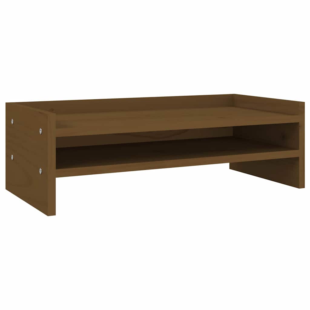 Stalak za monitor boja meda 50 x 24 x 16 cm od masivne borovine