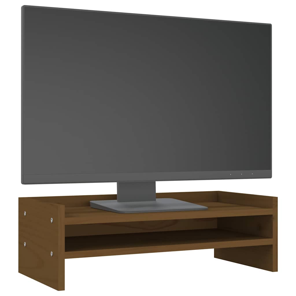 Stalak za monitor boja meda 50 x 24 x 16 cm od masivne borovine