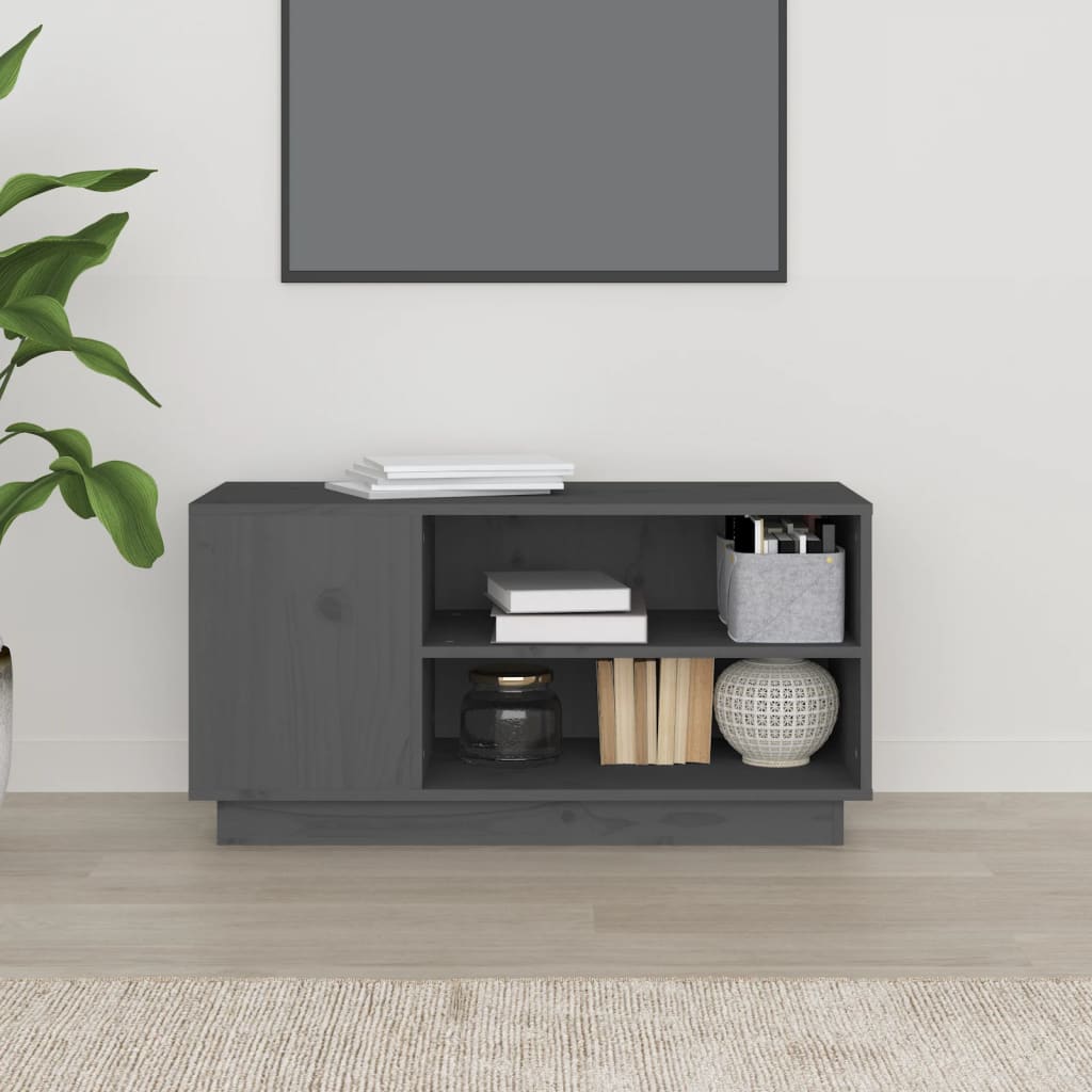 TV ormarić sivi 80 x 35 x 40,5 cm od masivne borovine