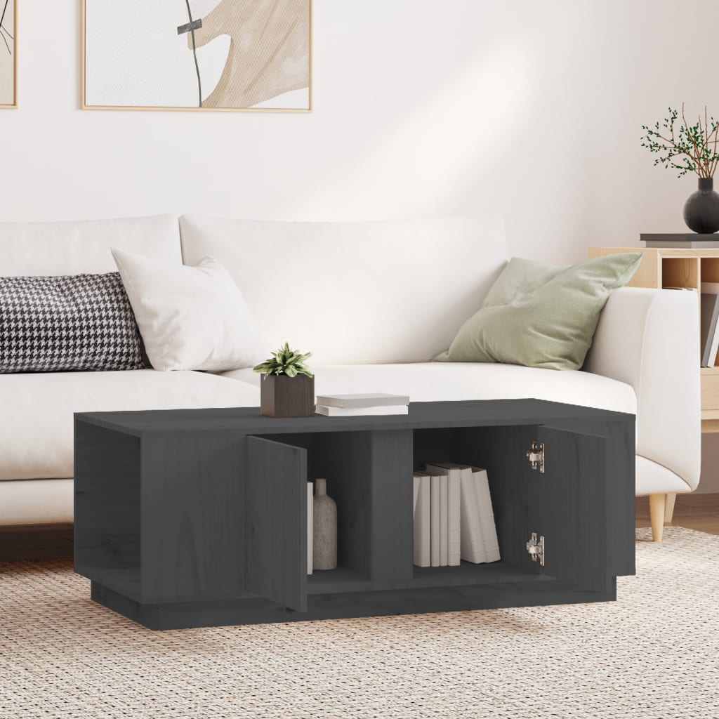 Stolić za kavu sivi 110 x 50 x 40 cm od masivne borovine