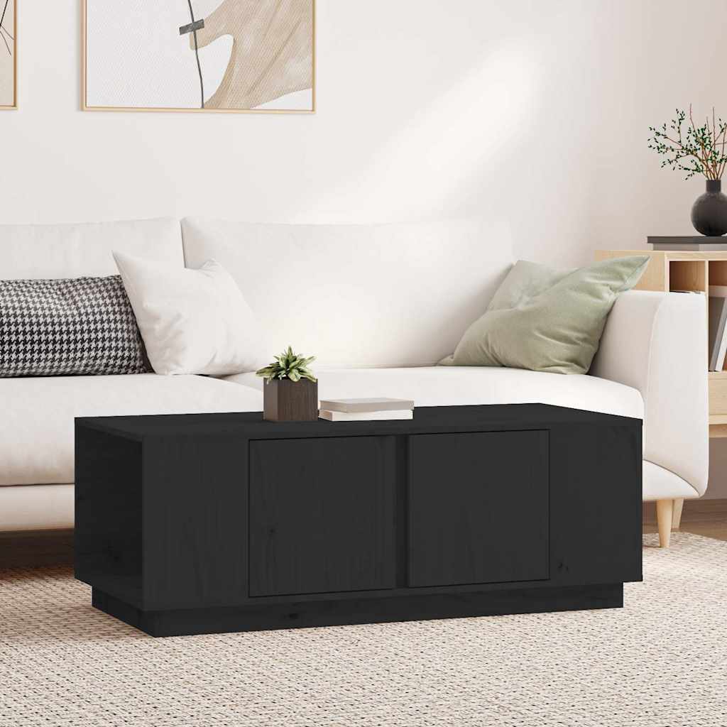 Stolić za kavu crni 110 x 50 x 40 cm od masivne borovine Crna