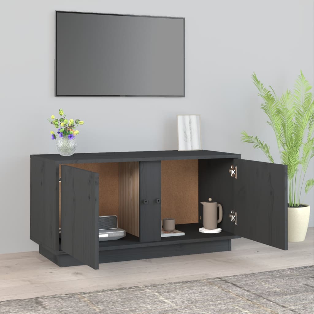 TV ormarić sivi 80 x 35 x 40,5 cm od masivne borovine