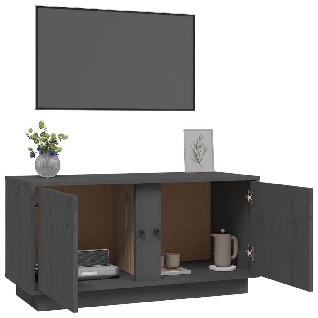 TV ormarić sivi 80 x 35 x 40,5 cm od masivne borovine