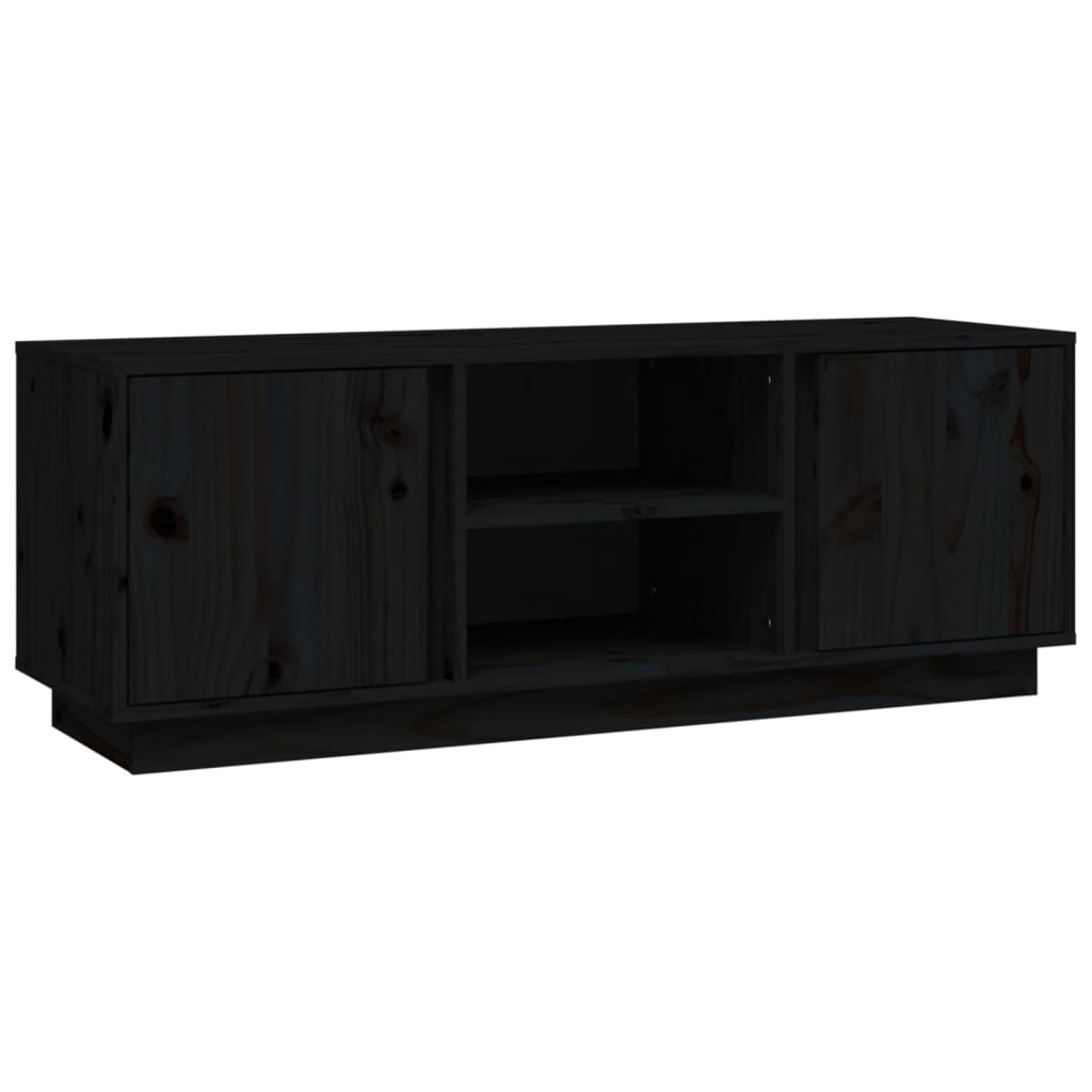 TV ormarić crni 110 x 35 x 40,5 cm od masivne borovine
