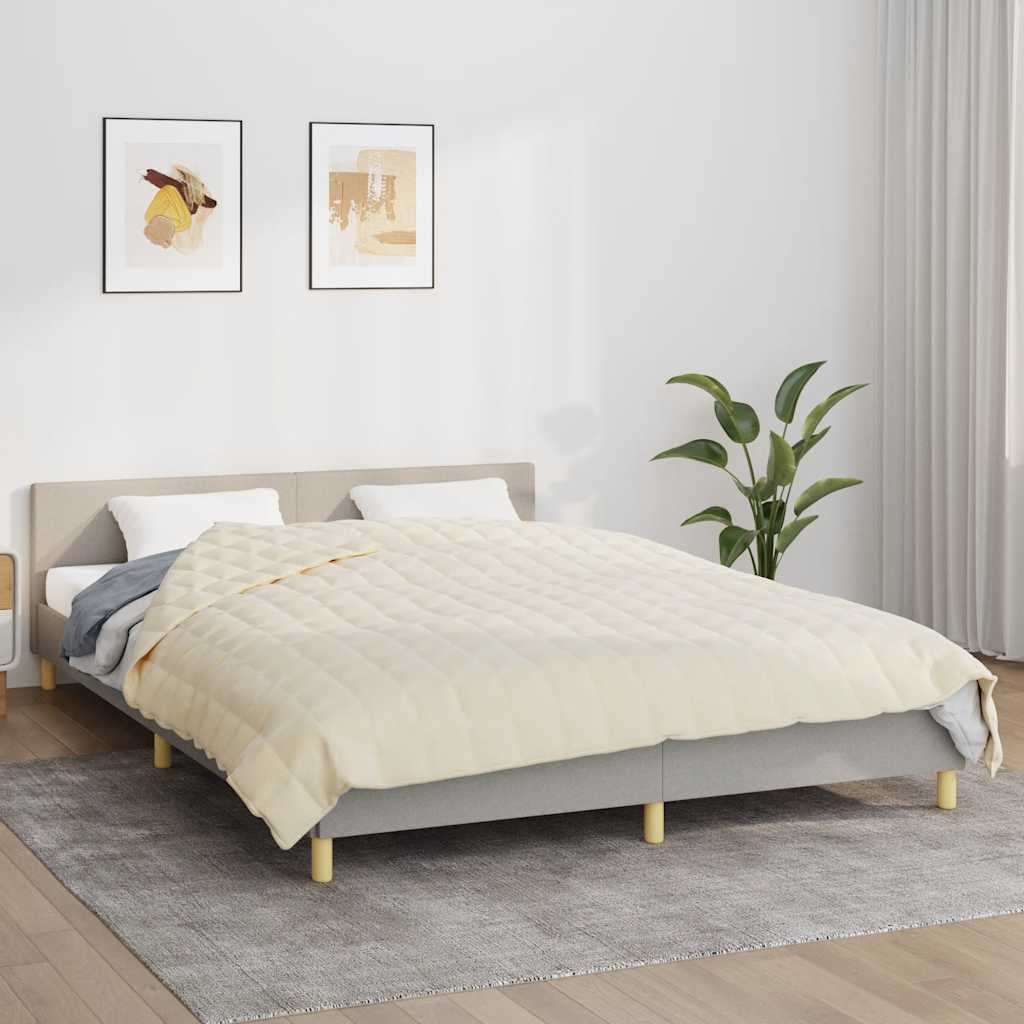 Teška deka svijetla krem 200x200 cm 9 kg od tkanine