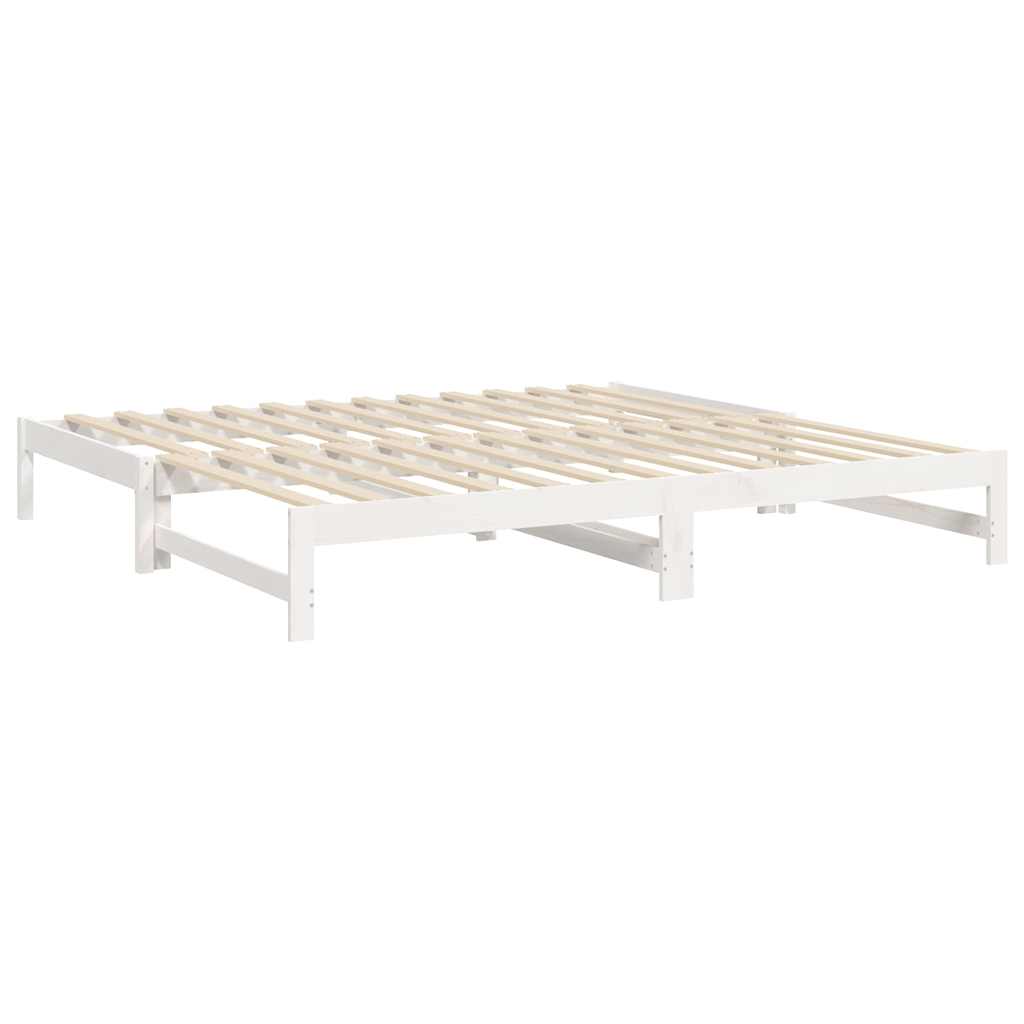 Dnevni ležaj na izvlačenje bijeli 100x200 cm borovina