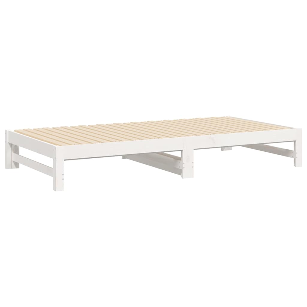 Dnevni ležaj na izvlačenje bijeli 100x200 cm borovina