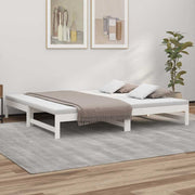 Dnevni ležaj na izvlačenje bijeli 100x200 cm borovina